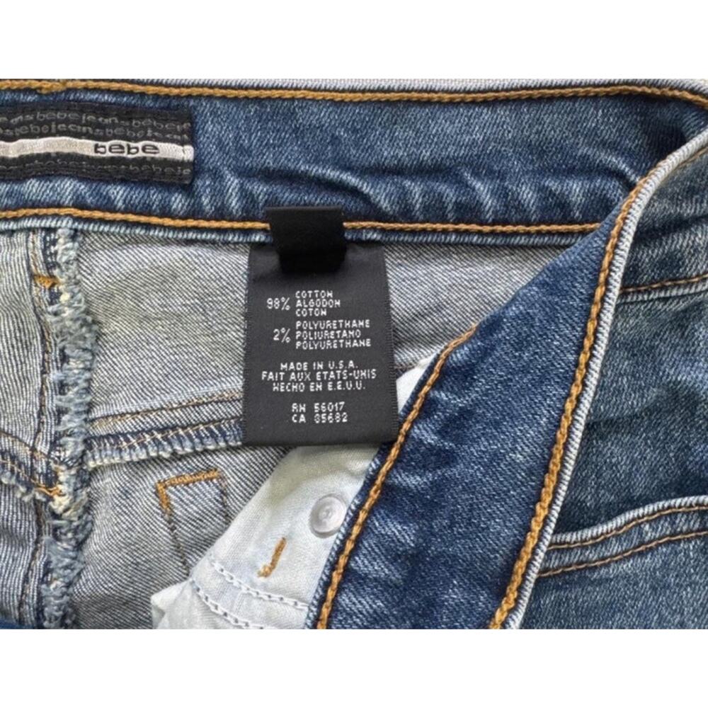 Bebe Jeans Size 28 Made in USA Low Rise Flare Bootcut Denim Y2K - Picture 6 of 7